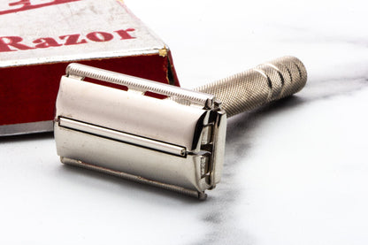 1940's Gillette Super Speed Double Edge Safety Razor Set w/ Original Cardboard Box | Original Condition
