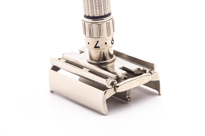 1958 D1 Gillette Red Dot Fatboy Adjustable Double Edge Safety Razor | Factory Nickel Revamp