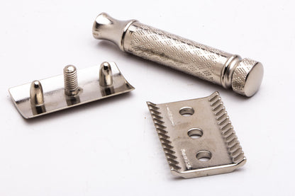 1920s Gillette New Improved Tuckaway Safety Razor Set  | Factory Nickel Revamp