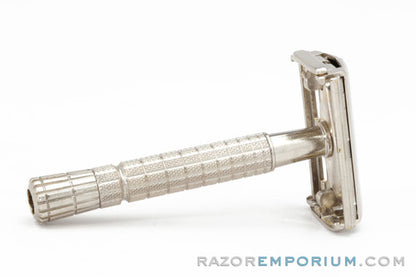 1960 F4 Gillette Flare Tip Super Speed Safety Razor | Factory Nickel Revamp