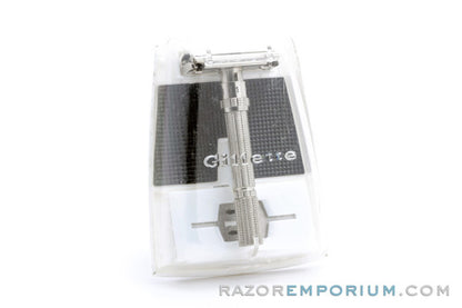 1966 Gillette Slim Adjustable Double Edge Safety Razor Set L3