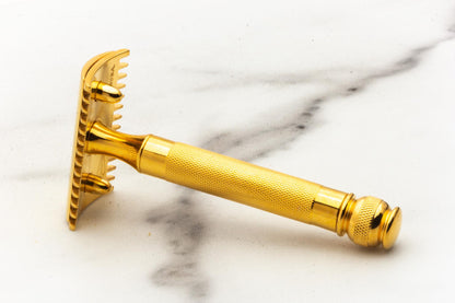 1930's Gillette Ball End Old Type Double Edge Safety Razor Set   | 24K Gold Revamp