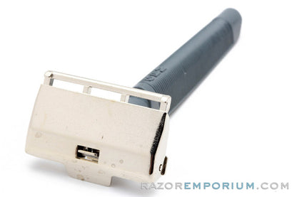 1970's Gem Single Edge Flip Top Razor with Grey Handle