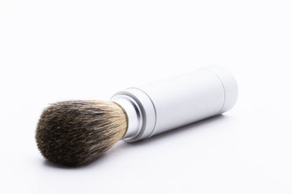 Traveling Shave Brush In Metal Container