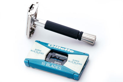 1969 Gillette Black Handle Super Speed Safety Razor + Case