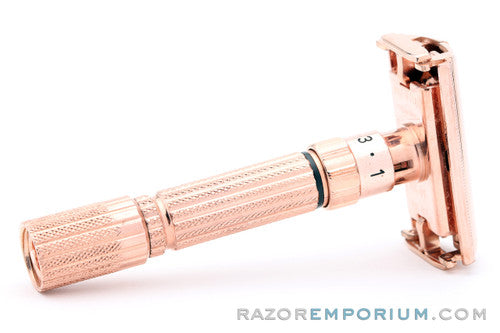 1959 Gillette E2 Fatboy Adjustable DE Rose Gold Revamp