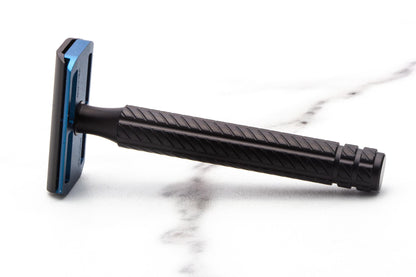 Ayslworth Razor | APEX-AL Double Edge Safety Razor -  Jet Black Electric Blue Classic V2