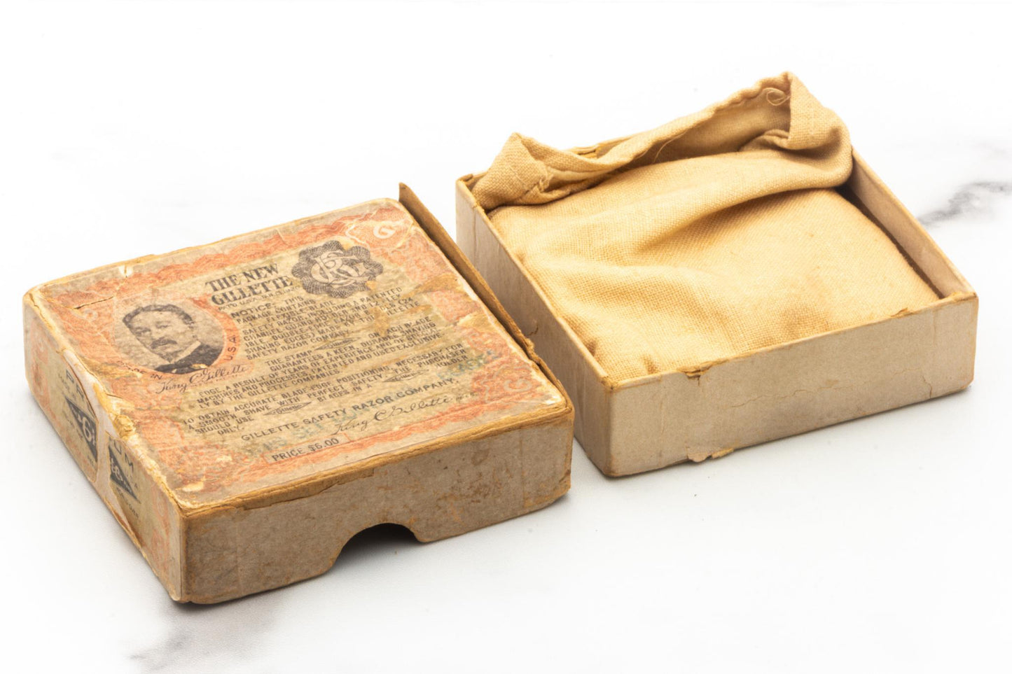 1920 Gillette New Improved Gold Tuckaway Double Edge Safety Razor Set | Original Condition