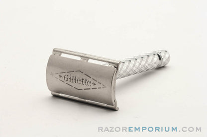 Gillette 1960s Ball End Tech Spiral Handle Razor with Etched Logo Cap - Made in England