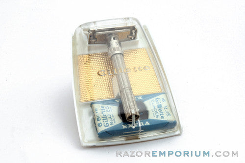 1961 Gillette Slim Adjustable Safety Razor Set G4