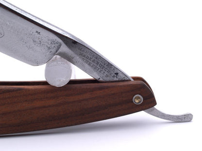 6/8"  Wade & Butcher "Celebrated Fine India Steel Razor" Straight Razor w/ Cocobello Wood Scale | Sheffield, England