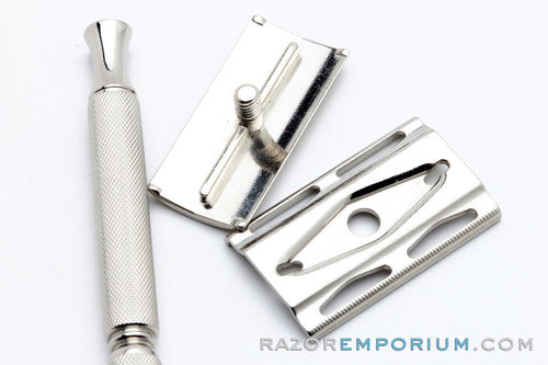 1939-46 Gillette Ball End Tech DE Safety Razor |  Factory Nickel Revamp