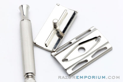 1939-46 Gillette Ball End Tech DE Safety Razor |  Factory Nickel Revamp