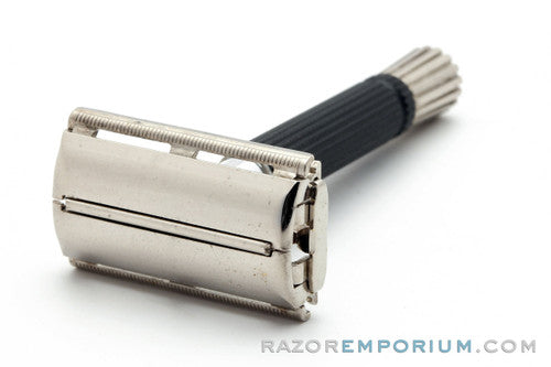 1969 Gillette Black Handle Super Speed DE Safety Razor O4