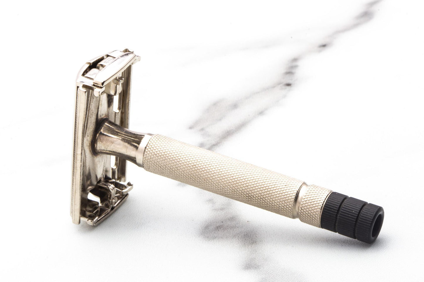 1952 X2 Gillette Black Tip Super Speed Safety Razor |  Factory Nickel Revamp
