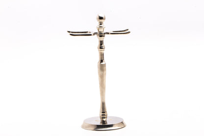 Metal Razor & Brush Stand With Restored Pure Badger Brush