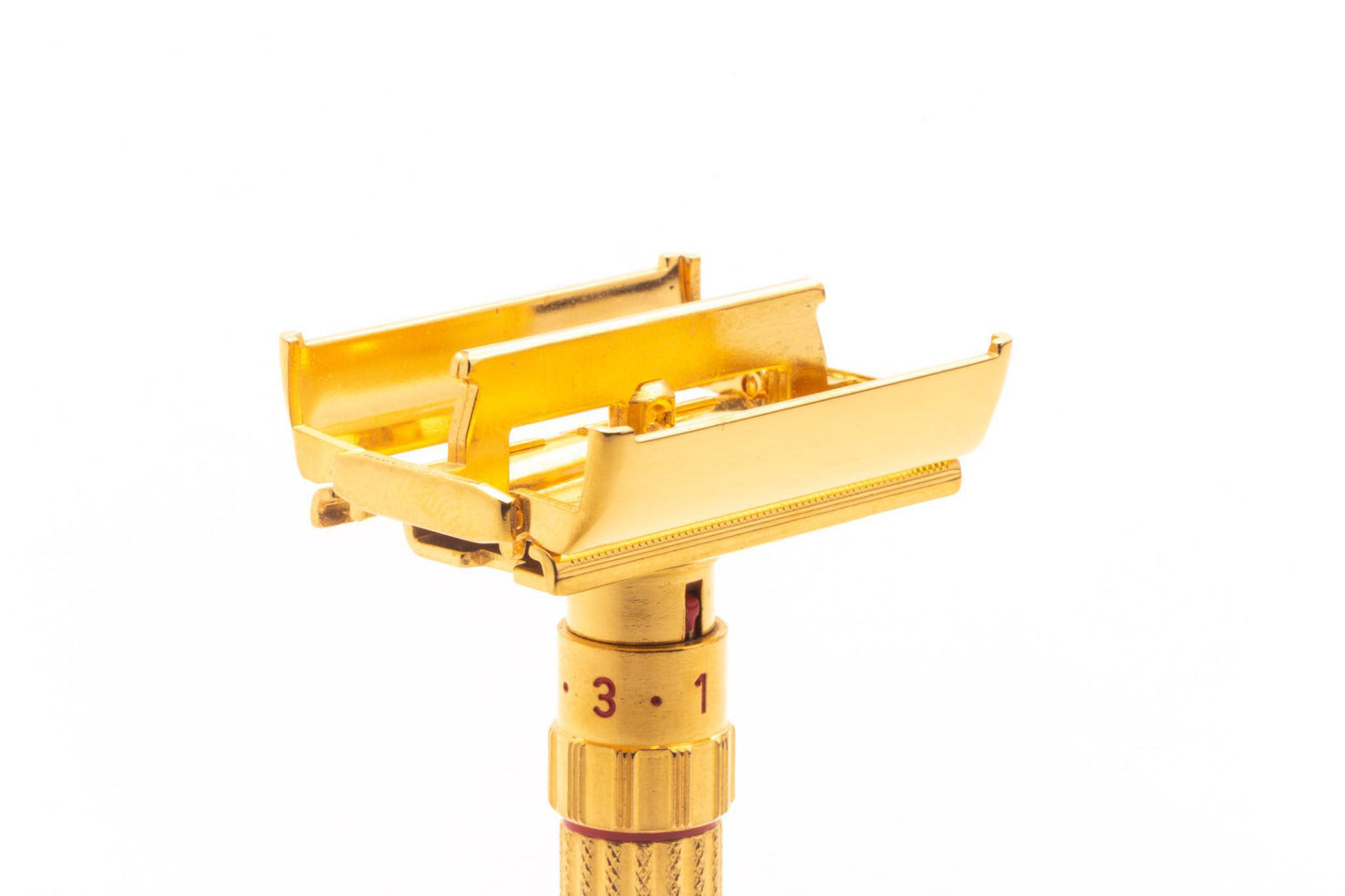 1961 G1 Gillette $1.95 Fatboy Double Edge Safety Razor | 24K Gold Revamp With Red Accents