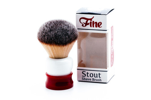 Fine Accoutrements Stout Angel Hair Shave Brush - Red & White