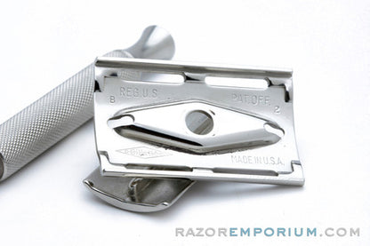 1956 Gillette Ball End Tech DE Safety Razor Factory Nickel Revamp