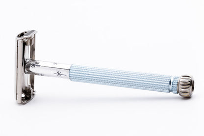 1968 N4 Gillette Blue Star Lady Gillette Double Edge Safety Razor | Factory Nickel Revamp