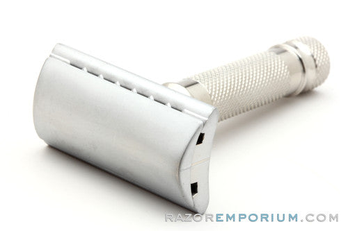 iKon Shavecraft 102 Slant on Tuckaway Handle Stainless Steel DE Razor