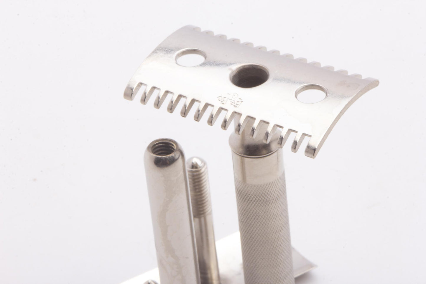 German Single Ring Replica Open Comb Double Edge Safety Razor | Factory Nickel Revamp