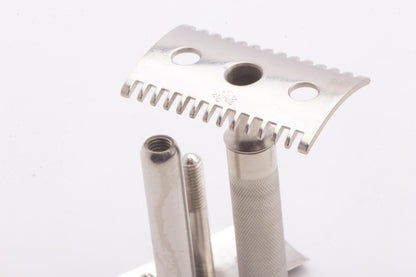 German Single Ring Replica Open Comb Double Edge Safety Razor | Factory Nickel Revamp