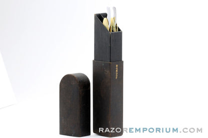13/16'' Touron Paris Straight Razor Set | Ivory Hollow Ground Round Point | France