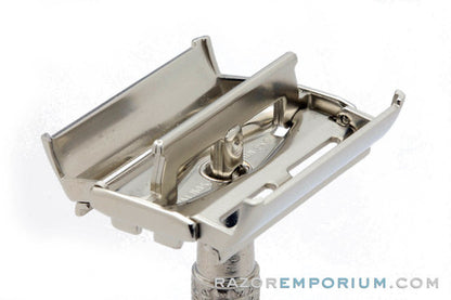 1960 F2 Gillette Flare Tip DE Super Speed Safety Razor | Factory Nickel Revamp