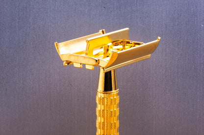 1957 C3 Gillette Heavy Red Tip Super Speed Safety Razor | 24K Gold Revamp