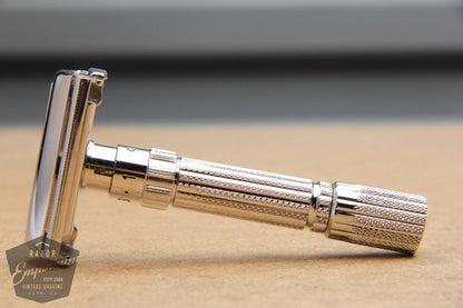 Gillette 1959 Fatboy Adjustable TTO Safety Razor E4 **  Rhodium REVAMPED