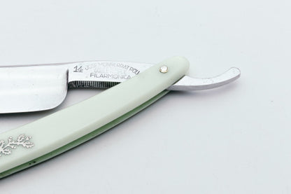 7/8" Filarmonica Doble Temple #14 Straight Razor w/ Pastel Green Scales | Spain