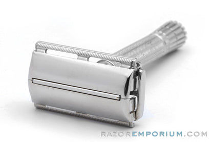 1955 Gillette Flare Tip Super Speed DE Safety Razor Factory Nickel Revamp | Made in Mexico