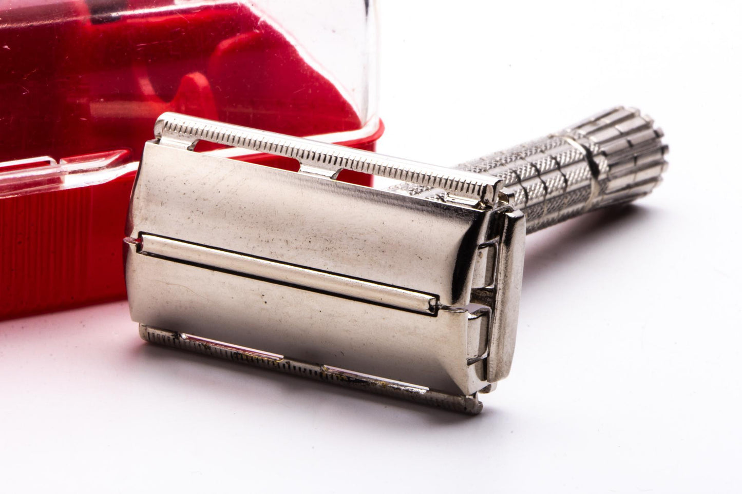 1958 D3 Gillette Flare Tip Super Speed Safety Razor Set In Red Case | Original Condition