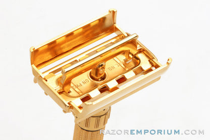 1960 Gillette F4 Toggle Adjustable DE Safety Razor | 24K Factory Gold Revamp