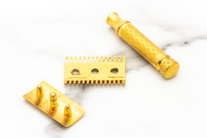 1920 Gillette New Improved Gold Tuckaway Double Edge Safety Razor Set | Original Condition