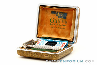 1950's Gillette Aristocrat No. 66 Safety Razor w/ Case & Blade Bank | Made in England