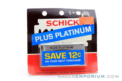 Schick Plus Platinum Double Edge (5) - New Old Stock (NOS) Razor Blades