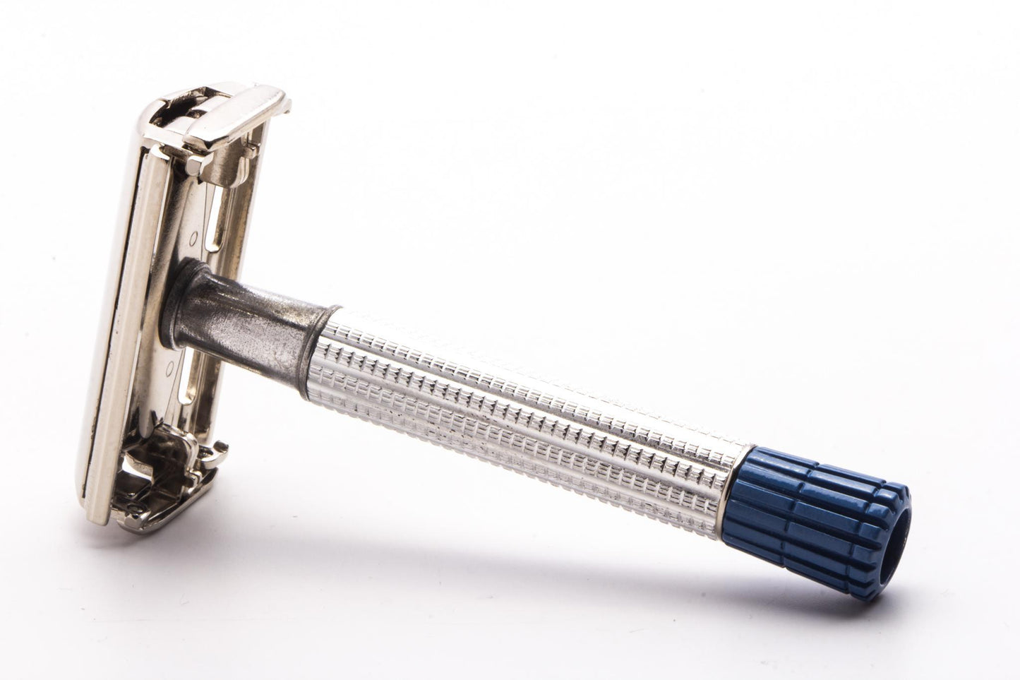 1960 F1 Gillette Light Blue Tip Double Edge Safety Razor | Factory Nickel Revamp