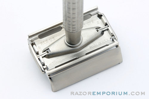 1961 Gillette Flare Tip Super Speed DE Safety Razor Satin Nickel Revamp