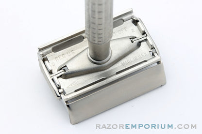 1961 Gillette Flare Tip Super Speed DE Safety Razor Satin Nickel Revamp