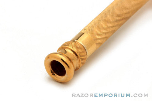 1916 Gillette Fluted Tip Aristocrat Double Edge Safety Razor - 24K Gold Revamp