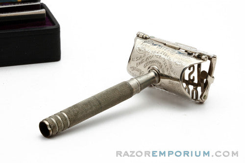 1920's Star Kampfe Brothers Single Edge Safety Razor 1912 Style w/ Orig. Leather Case
