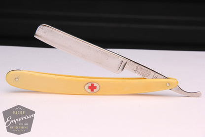 9/16" Genco Cutlery Hollow Ground | USA "Red Cross" Straight Razor w/ Original Scales