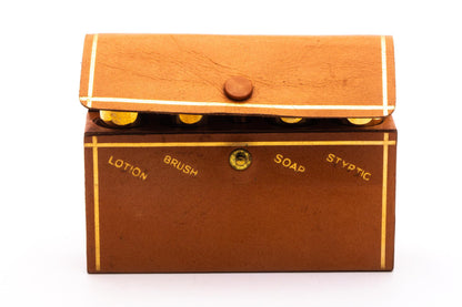 Gillette Gold Ball End Tech Leather Travel Shave Set | Original Condition
