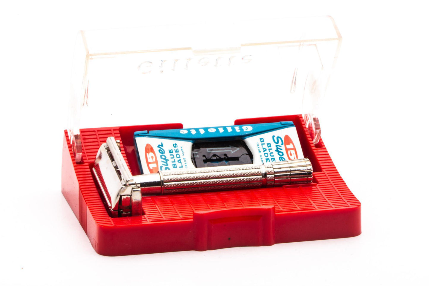 1958 D2 Gillette TV Special Super Speed Safety Razor Set With Red Case | Original Condition