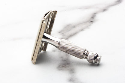 1967 M3 Gillette Travel Tech Etched Logo Double Edge Safety Razor | Original Condition