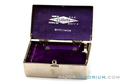 1920's Gillette Silver NEW Bostonian Safety Razor Orig. Box