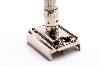 1964 J4 Gillette Slim Adjustable Double Edge Safety Razor | Factory Nickel Revamp