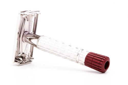 1956 B3 Gillette Red Tip Heavy  Super Speed Safety Razor  | Rhodium Revamp